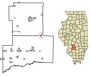 Location of Keyesport in Clinton County, Illinois.