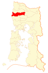 Map of Purranque commune in Los Lagos Region