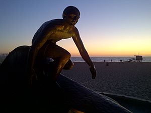 Hermosa Beach Pier Surfer Statue