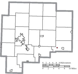 Location of Salesville in Guernsey County