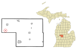 Location of Pierson within Montcalm County, Michigan