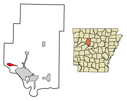 Location of London in Pope County, Arkansas.