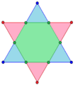 Regular hexagon as intersection of two triangles