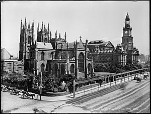 St Andrew's Cathedral and Town Hall, Sydney from The Powerhouse Museum Collection