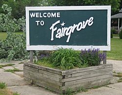 Fairgrove Michigan sign along M-138
