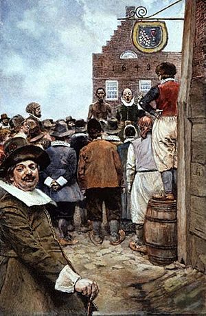 First Slave Auction 1655 Howard Pyle
