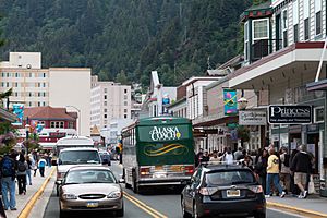 Looking north up S Franklin St., Juneau, AK