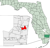 Location of Oakland Park in Broward County, Florida