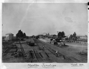 Marton Junction railway yard and station 1909