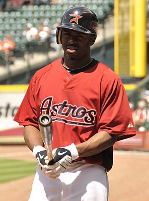 Michael Bourn on April 3, 2010 (cropped)