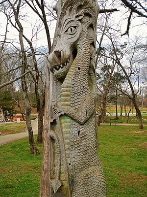 Montevallo, Alabama Tim Tingle Tree Carvings in Orr Park 2