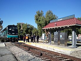 The Moorpark station for the Metrolink Ventura County Line and Amtrak Pacific Surfliner
