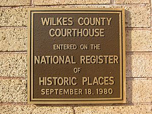 NRHP Plaque, Wilkes County Courthouse