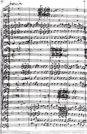 Page from Johann Friedrich Fasch concerto (original mansucript)