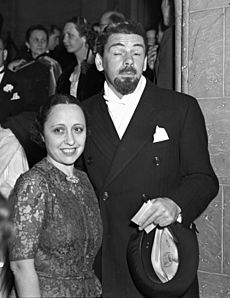 Paul Muni and his wife Bella at the 1937 Academy Awards