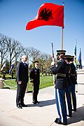 Prime Minister of the Republic of Albania lays a wreath at the Tomb of the Unknown Soldier in Arlington National Cemetery (26320249232)