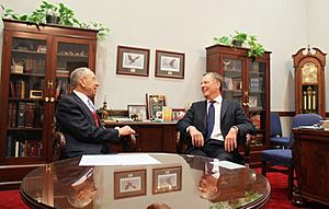 Robert Lighthizer, President-elect Donald Trump’s nominee to serve as United States Trade Representative meets with U.S. Senator Charles E. Grassley (R-Iowa) in January 2017