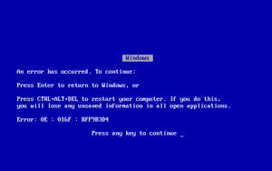 Windows 9X BSOD