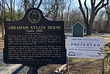 Abraham Staats House, NJ - information sign