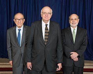 Alan Greenspan, Paul Volcker and Ben Bernanke - 2014 (13896577879)