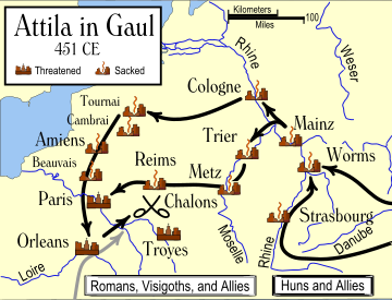 Attila in Gaul 451CE
