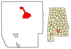Location of Greenville in Butler County, Alabama.