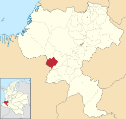 Location of the municipality and town of Balboa in the Cauca Department of Colombia.
