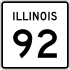 Illinois Route 92 marker