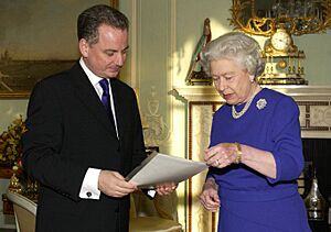 Jack McConnell issued the Royal Warrant by the Queen