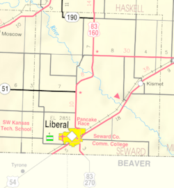 Map of Seward Co, Ks, USA