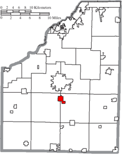 Location of Portage in Wood County