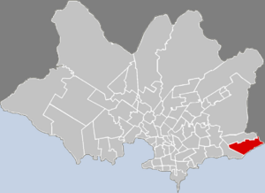 Location of Carrasco in Montevideo