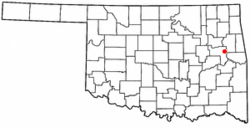 Location of Braggs, Oklahoma