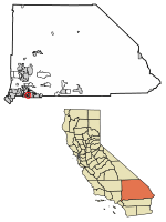 Location of Loma Linda in San Bernardino County, California