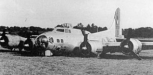 Boeing B-17 Flying Fortress after crash