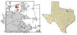 Location of Weston in Collin County, Texas