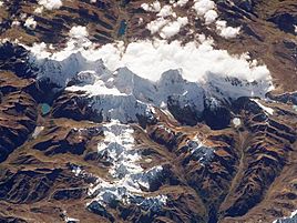 Cordillera Huayhuash from space