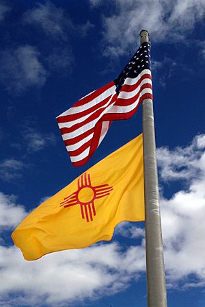 Flags flying, U.S. and New Mexico, February 2014