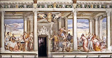 Giovanni Antonio Fasolo, Castello Porto Colleoni Thiene, Cleopatra's Banquet - The Continence of Scipio