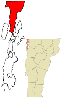 Location in Grand Isle County and the state of Vermont.