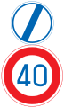 Japan road sign 323 (40) and 507-C