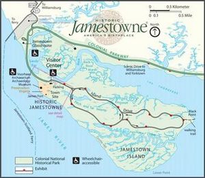 Map of Jamestown Island in 2016