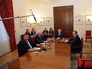 Meeting Papoulias, Papandreou, Samaras, Karatzaferis - 10 November 2011 (6)