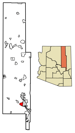 Location of Linden in Navajo County, Arizona.