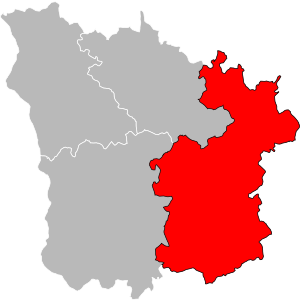 Location of the arrondissement Château-Chinon (Ville) in Nièvre