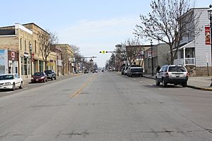 Looking East at downtown Omro on Hwy 21