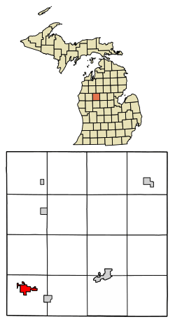 Location of Reed City, Michigan