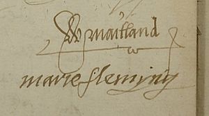 Signatures of William Maitland and Mary Fleming
