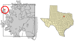 Location of Pelican Bay in Tarrant County, Texas