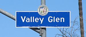 Valley Glen signage located at the intersection of Burbank Boulevard and Fulton Avenue